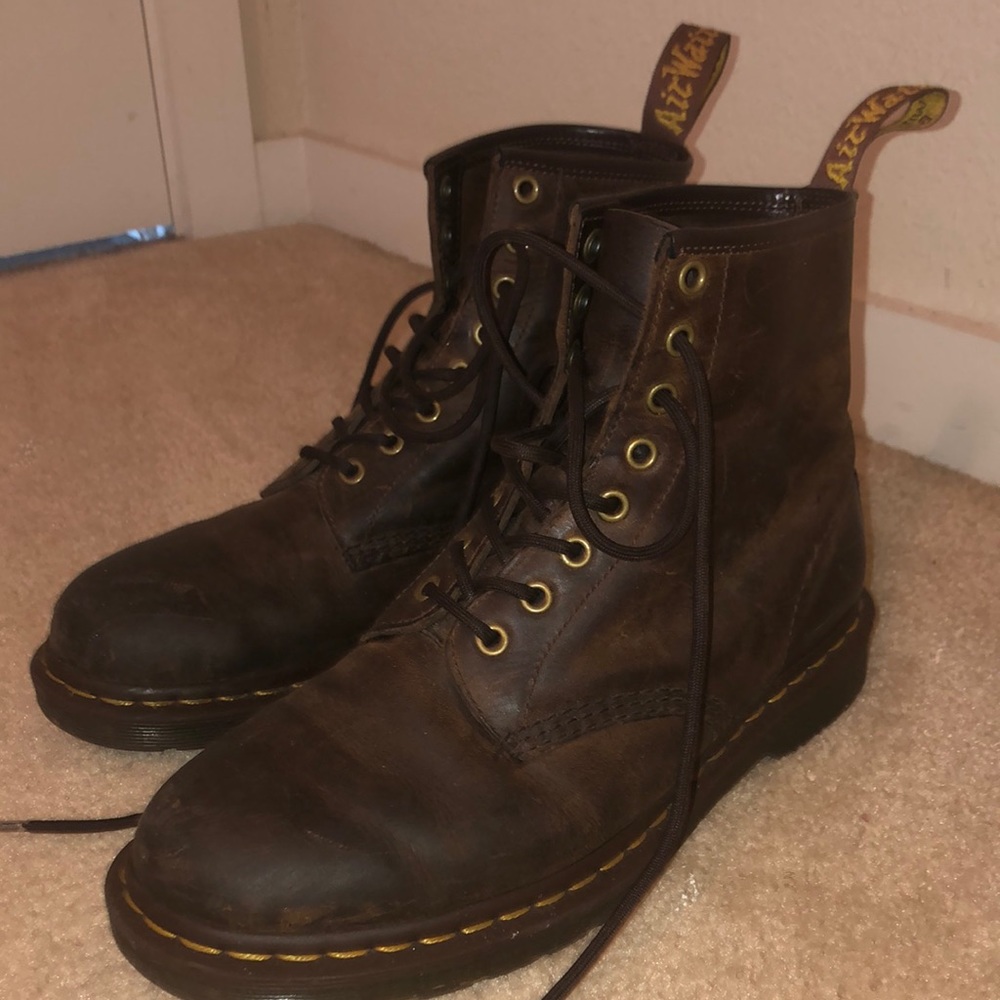 Used dark brown women’s Doc Martens. Original laces.